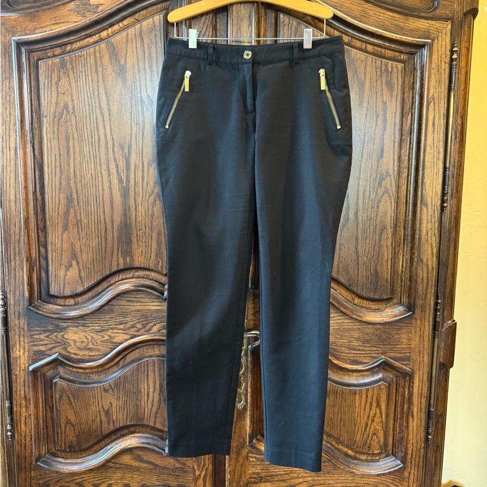 Michael Kors Black and Gold Chinos with Tailored Fit